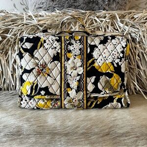 VERA BRADLEY Dogwood 2012 Baby Changing Pad Clutch Black Yellow White Floral